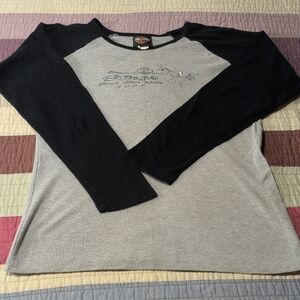 Women's XL Harley Davidson Sturgis 2007 Black and Gray Long Sleeve Shirt